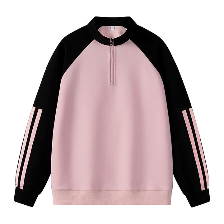 Lune London women's sweatshirt with high collar and half-zip closure