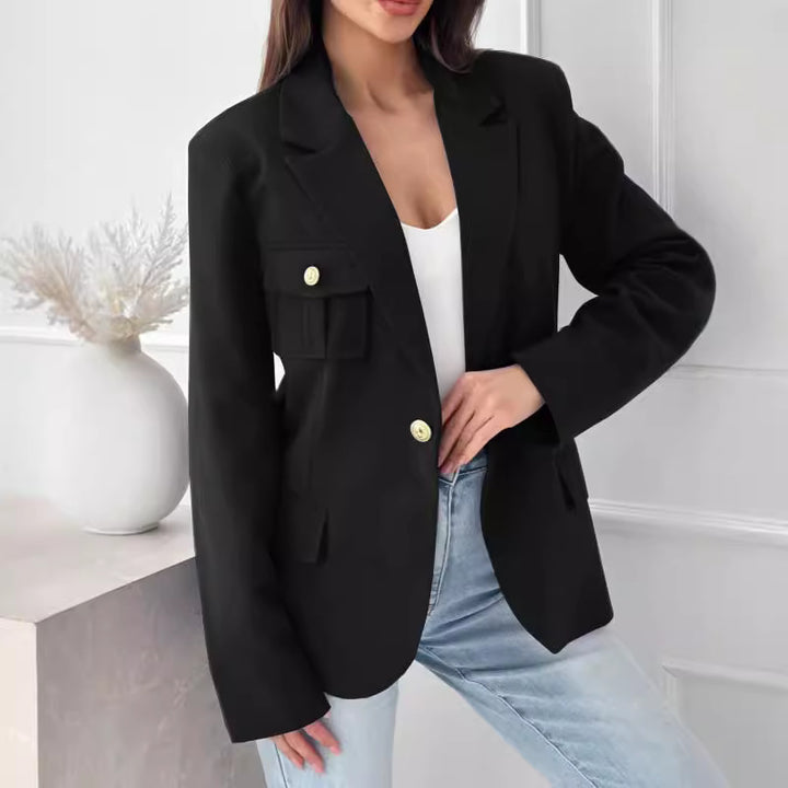 Ladies Elegant Double-Breasted Jacket with Practical Pockets Lune London