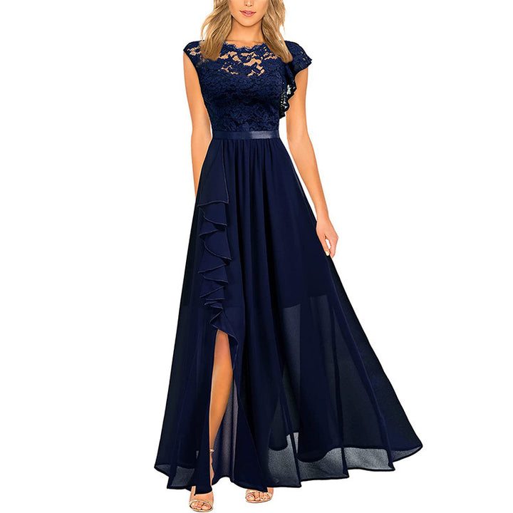 Ladies Elegant Evening Dress in Lace and Chiffon Lune London