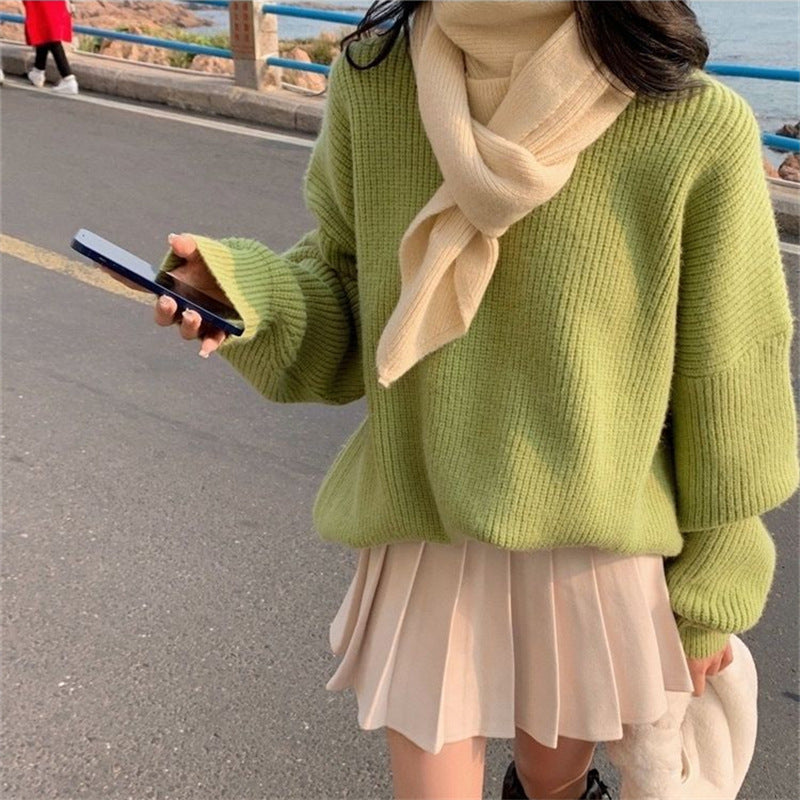 Oversized knitted sweater for women with a fine rib pattern and a relaxed fit Lune London