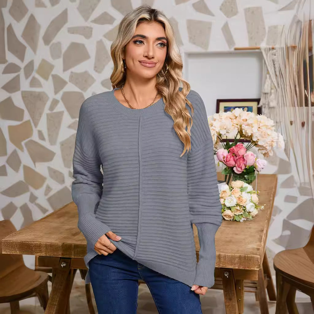 Pull en tricot pour femmes avec une structure à côtes fines et une coupe décontractée Chic & Stil