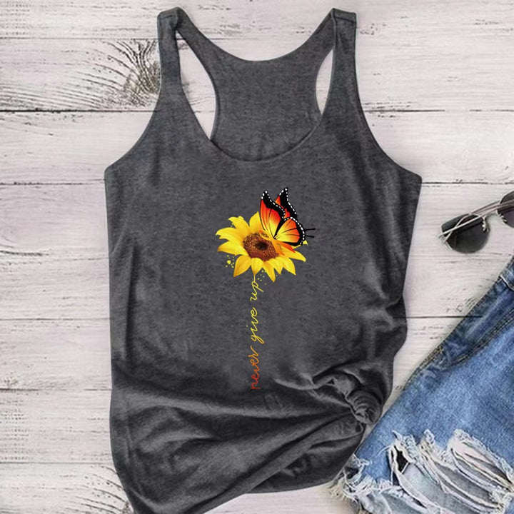 Women's tank top with trendy prints and a sporty cut at the back Lune London