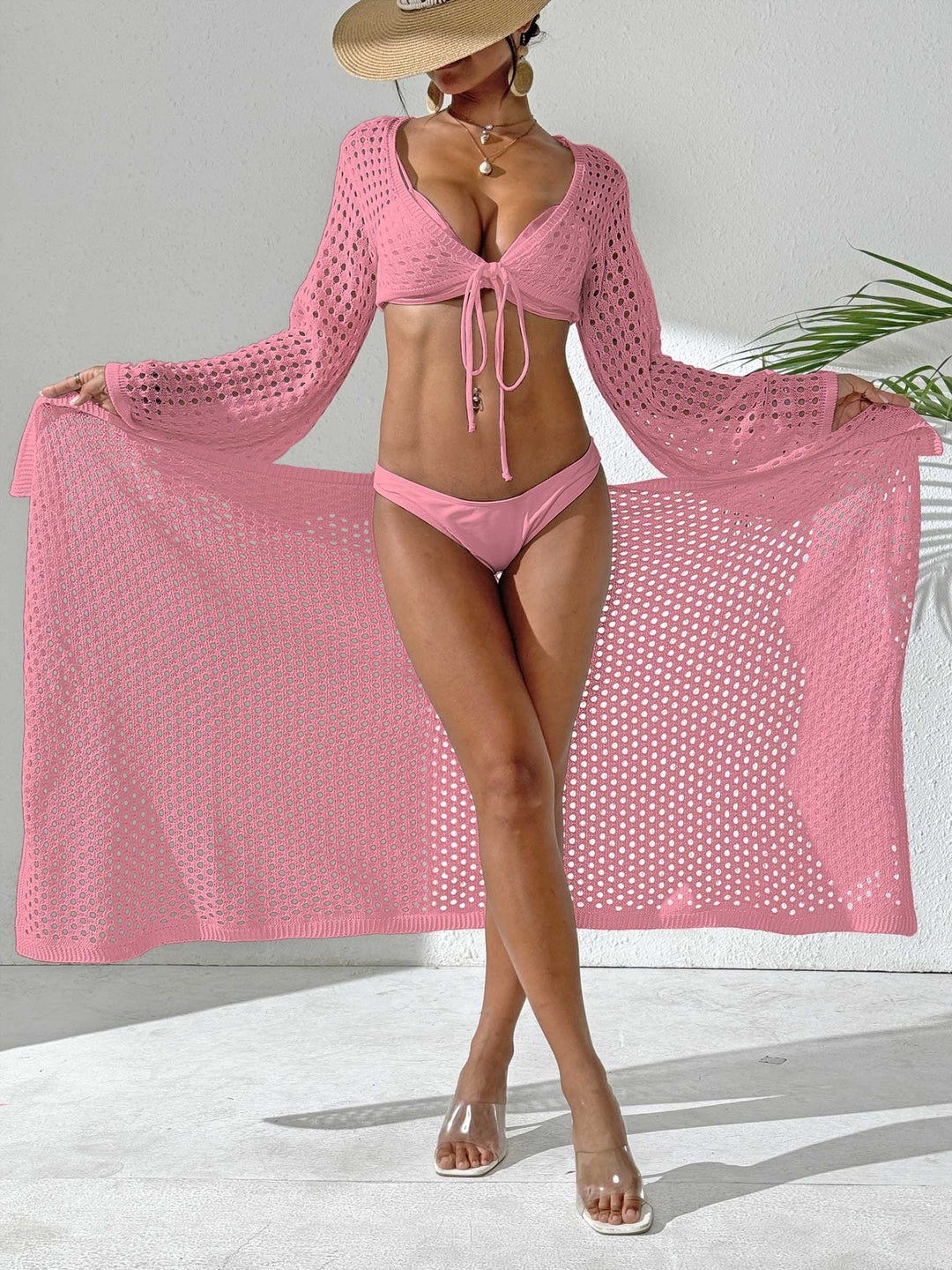 Ladies crochet bathrobe kimono Lune London