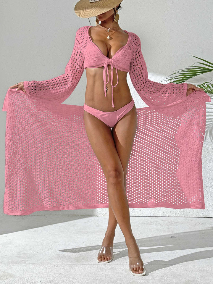 Ladies crochet bathrobe kimono Lune London