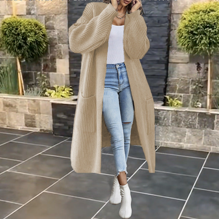 Cardigan femme en tricot épais avec poches et design à ouverture frontale Chic & Stil