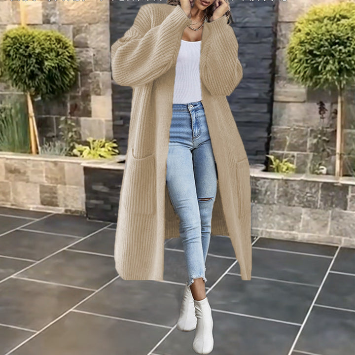 Cardigan femme en tricot épais avec poches et design à ouverture frontale Chic & Stil