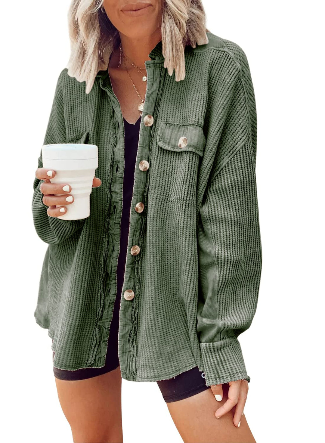 Casual cotton jacket for women with a buttoned front and practical pockets Lune London