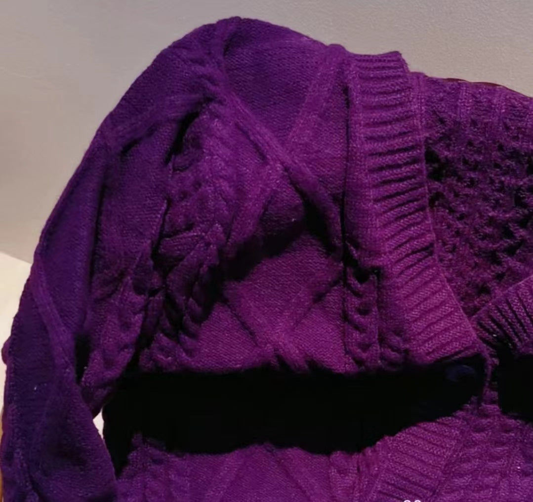 Ladies chunky knit cardigan with decorative stars Lune London