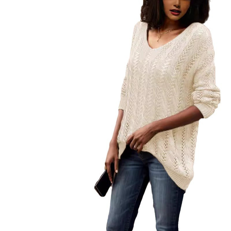 Women's knitted sweater with a diamond pattern and oversized fit Lune London