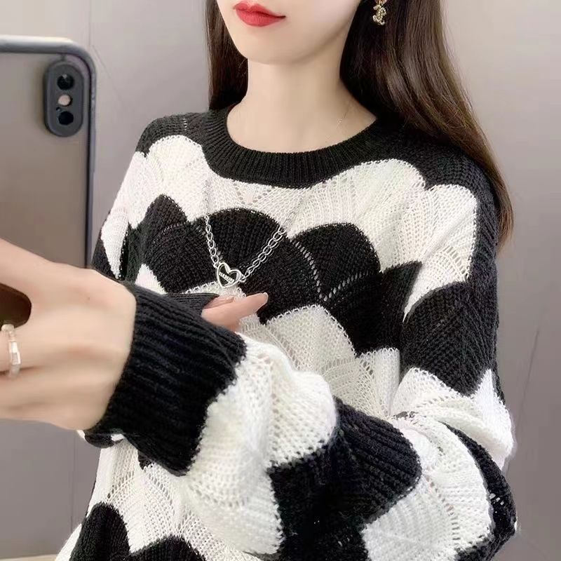 Pull en tricot épais pour femmes avec motif en vagues Chic & Stil