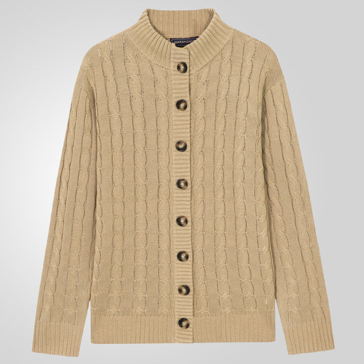 Men's knitted jacket with embossed pattern and foldable collar Lune London
