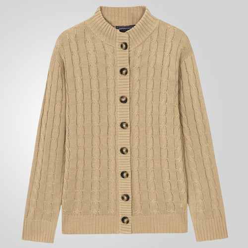 Men's knitted jacket with embossed pattern and foldable collar Lune London