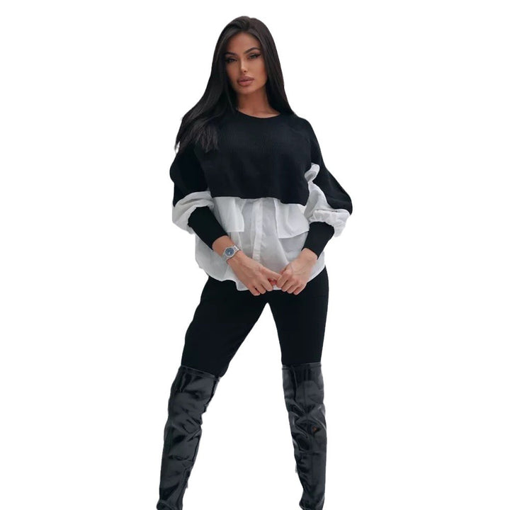 Pull court pour femmes avec effet de superposition innovant Chic & Stil