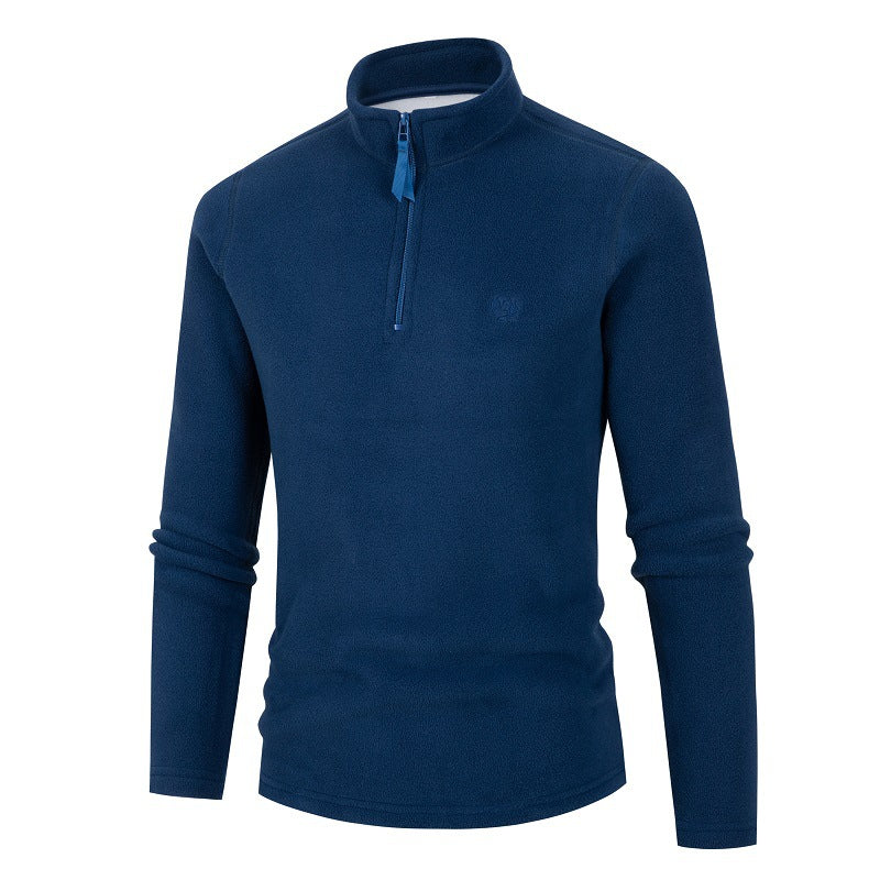 Men's fleece sweater with high collar and zip Lune London