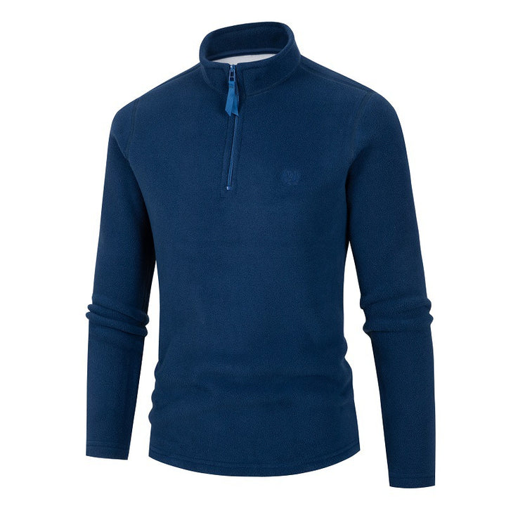 Men's fleece sweater with high collar and zip Lune London