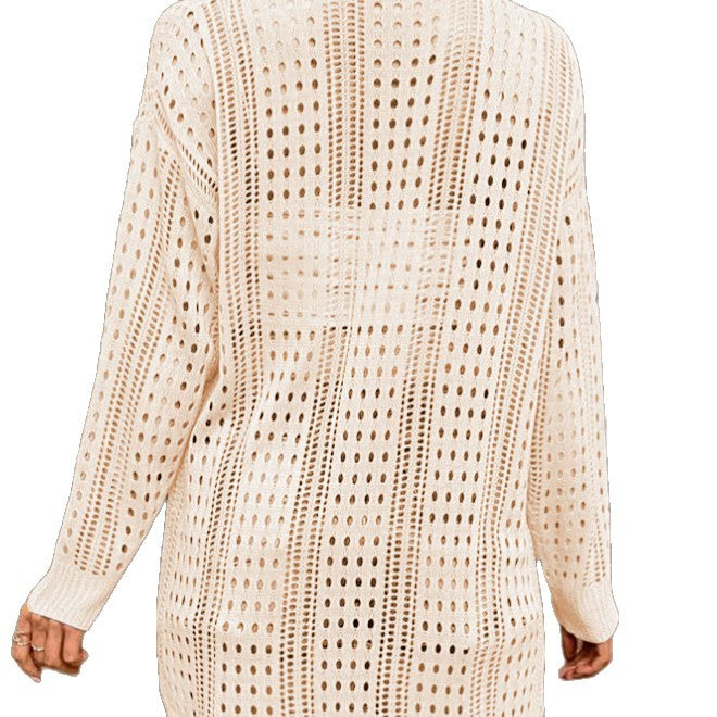 Cardigan femme avec motif en dentelle aérienne et coupe ample Chic & Stil
