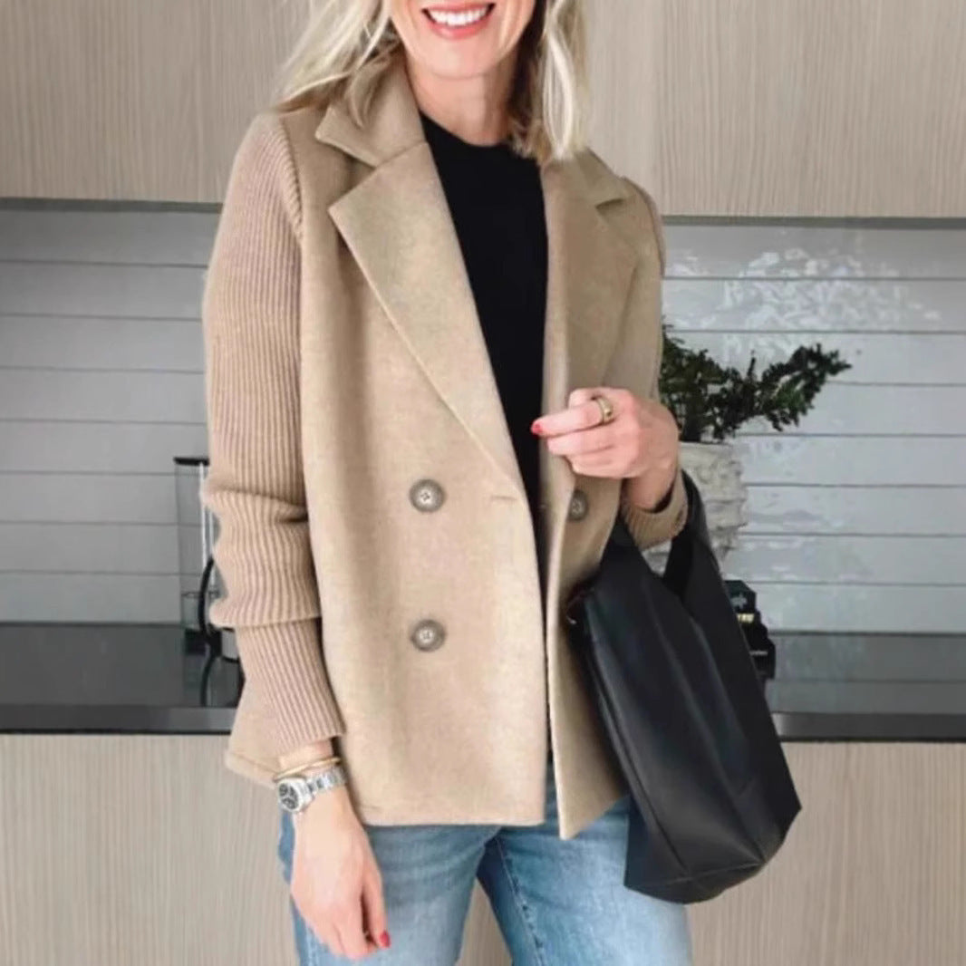 Double-breasted blazer jacket for women with structured sleeves Lune London