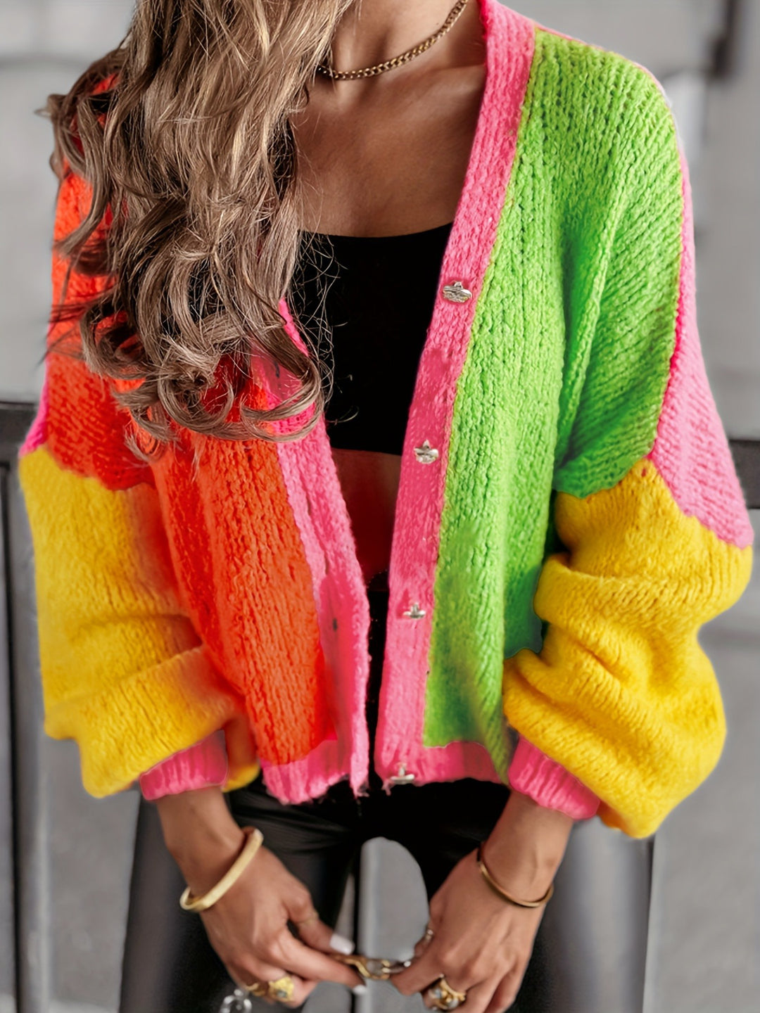 Ladies Gradient Knit Cardigan Trendy Lune London