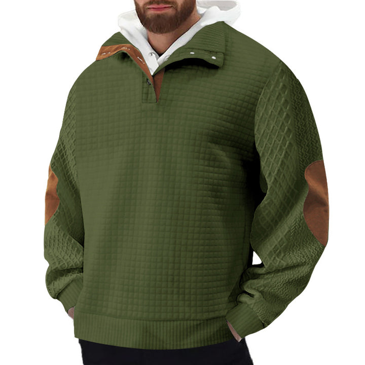 Men's sturdy fleece sweater with high collar and structured design Lune London
