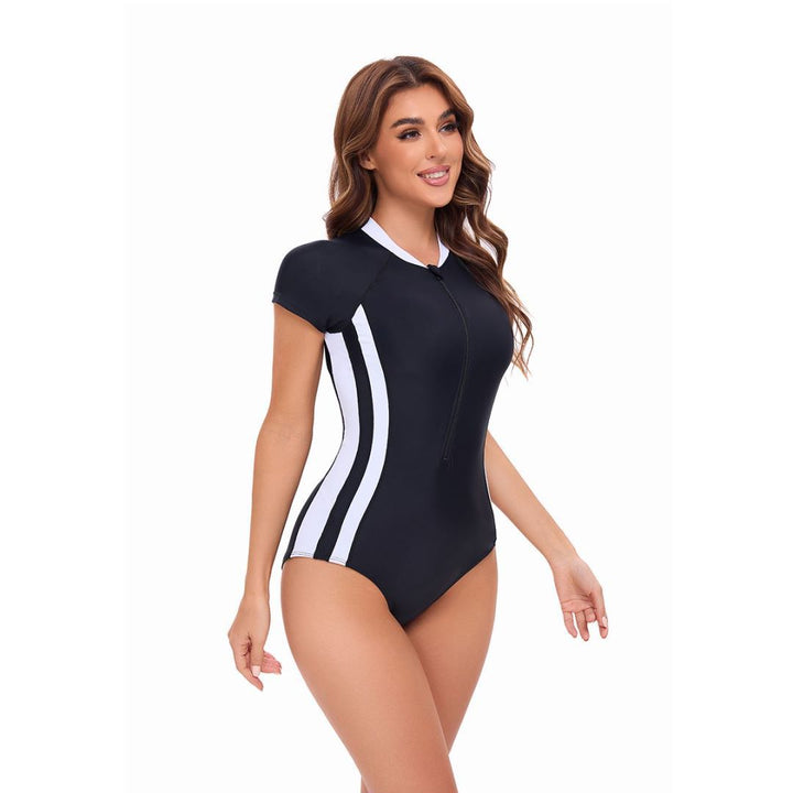Ladies short sleeve surf suit with sporty zipper Lune London