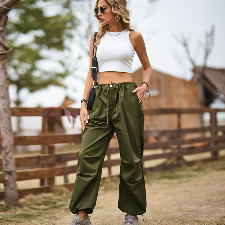 Cargo transport pants for women with elastic waistband and practical pockets Lune London