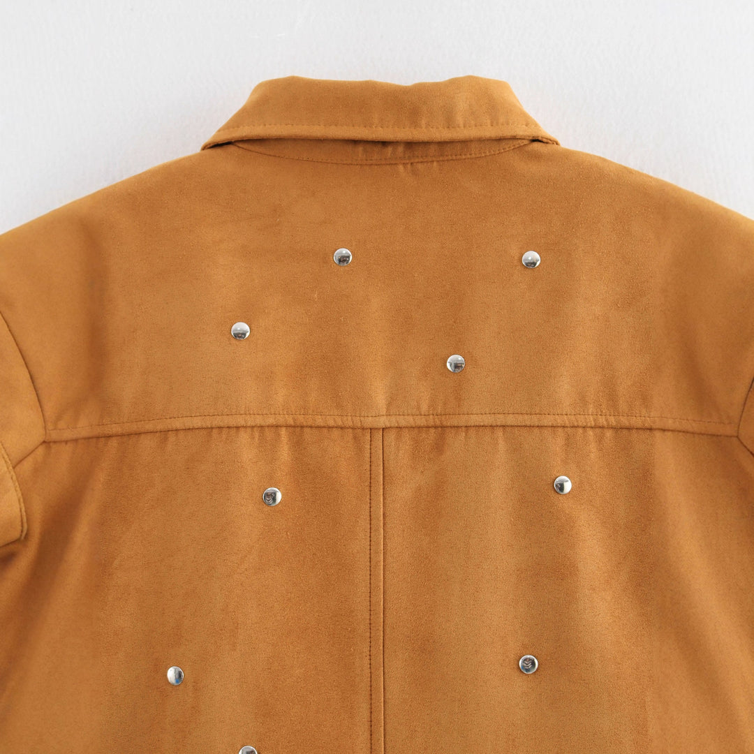 Ladies fashion oversized jacket with decorative studs Lune London