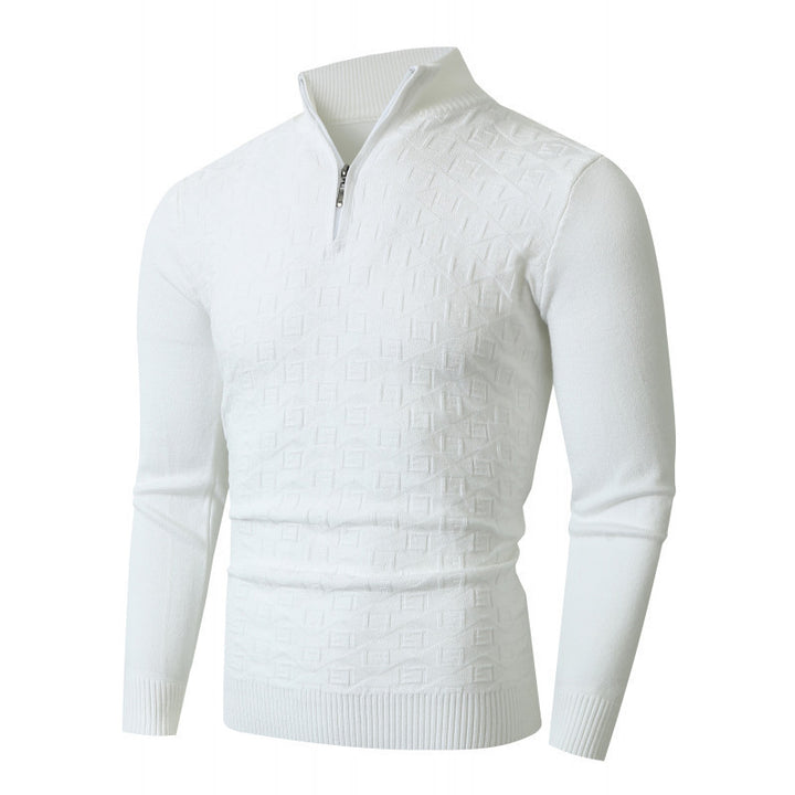 High-quality knitted sweater for men with half-zip Lune London
