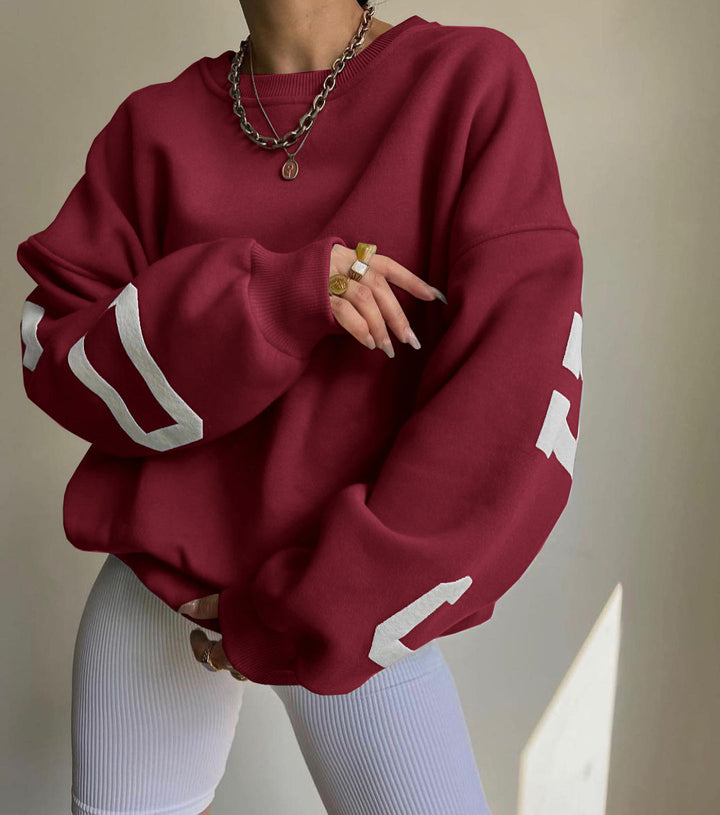 Ladies Oversized Sweatshirt with Chic Logo and Striking Style