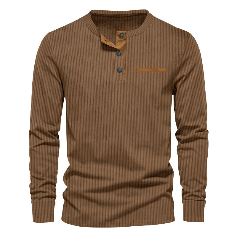 Men's long sleeve shirt with striped design and button placket Lune London