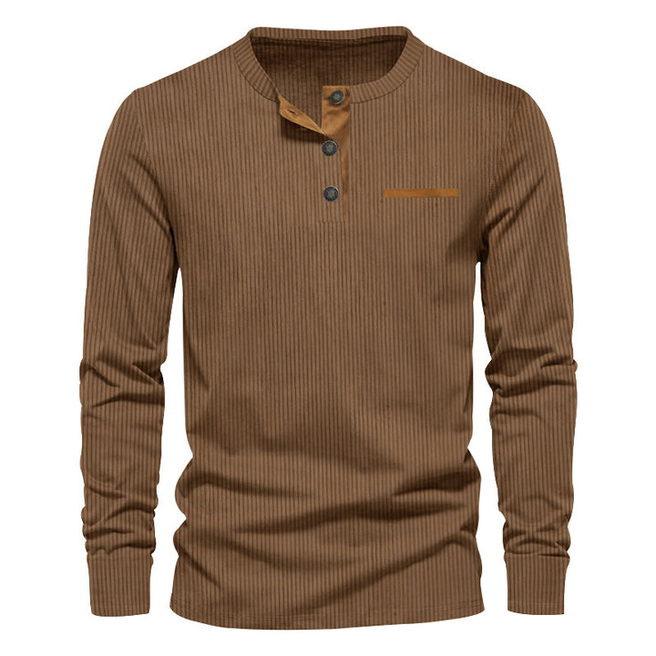 Men's long sleeve shirt with striped design and button placket Lune London