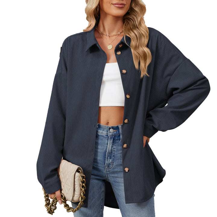 Ladies Oversized Corduroy Garment with Snap Buttons Lune London