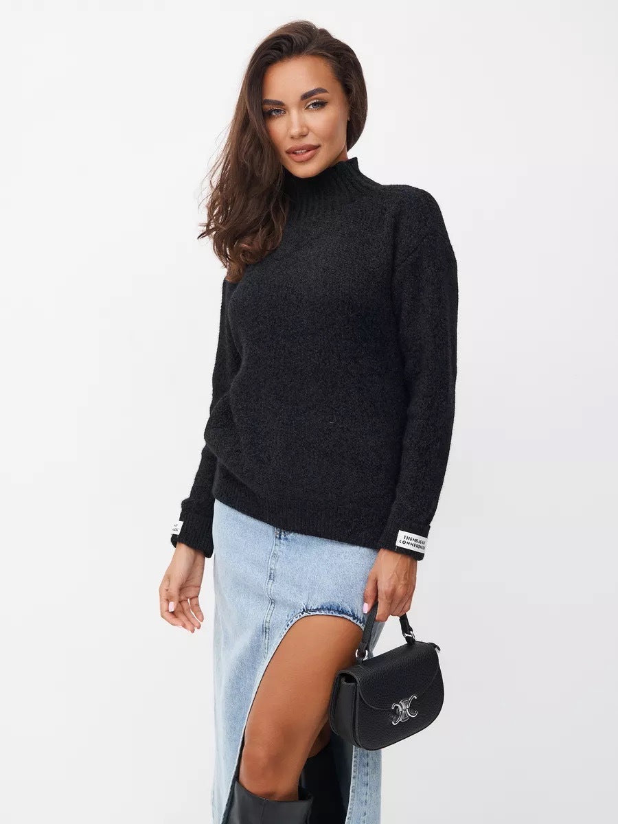Pull en tricot pour femmes avec col montant Chic & Stil