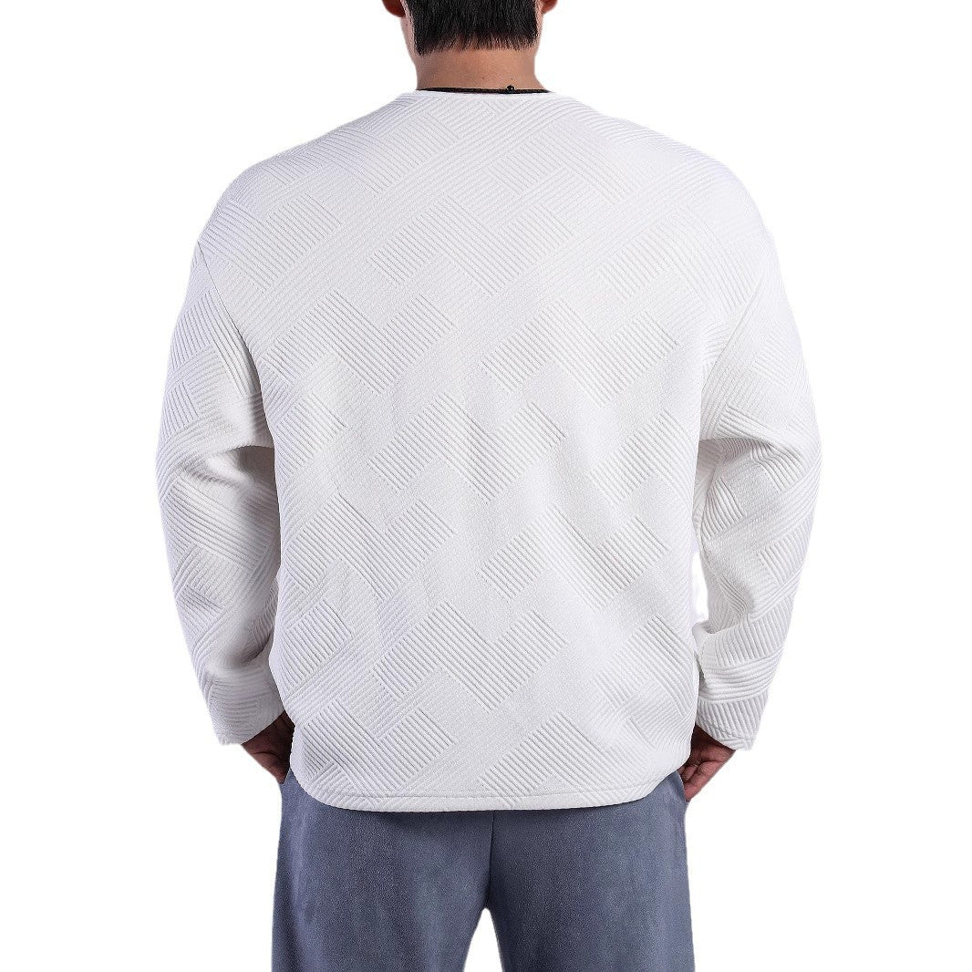 Long sleeve shirt for men with button-down collar and structured pattern Lune London