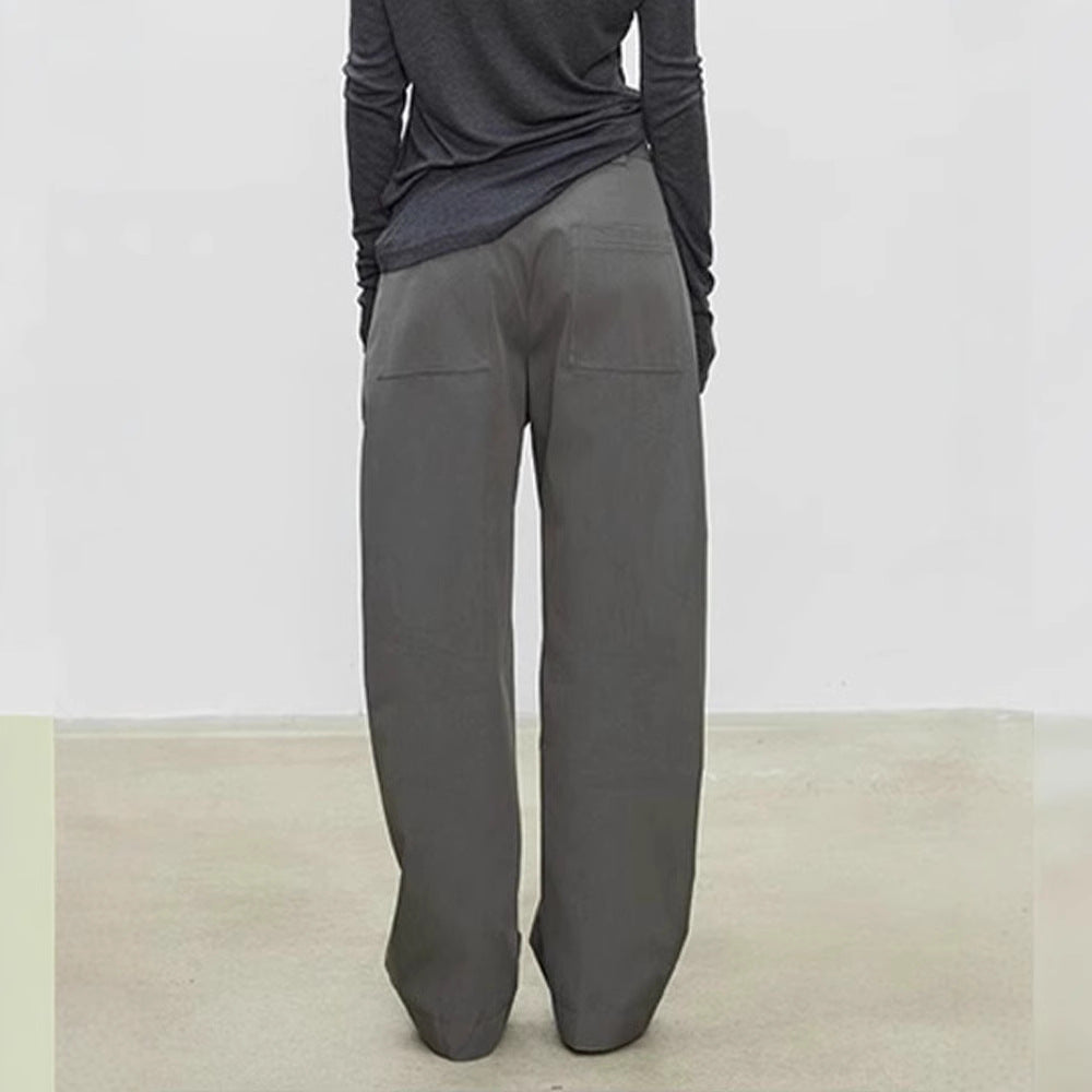 Pantalon large taille haute pour femmes en tissu texturé Chic & Stil