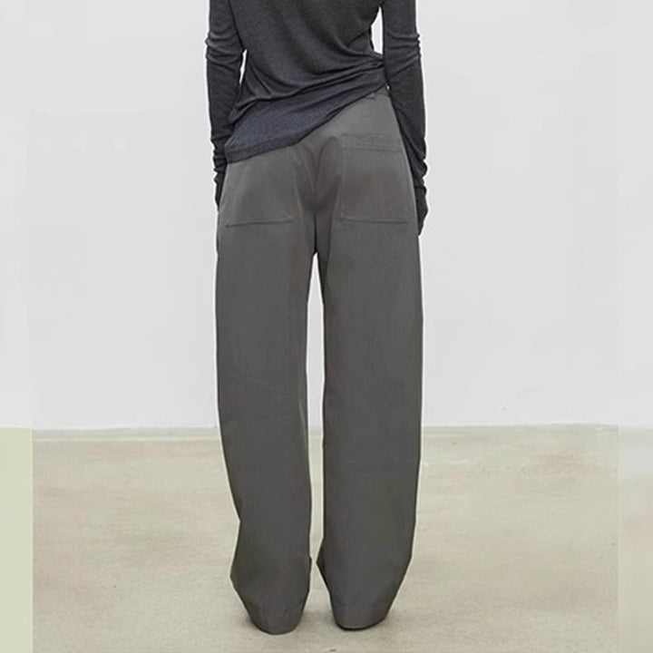 Pantalon large taille haute pour femmes en tissu texturé Chic & Stil
