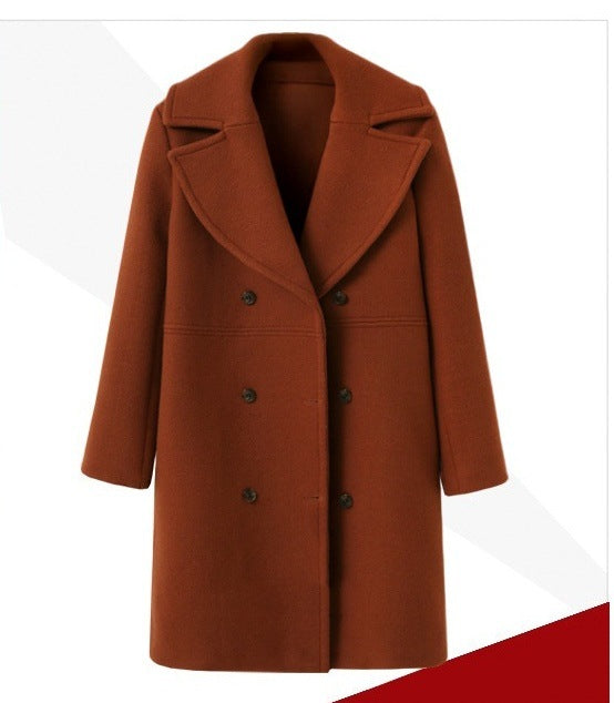 Women Elegant Double Button Coat with Modern Lapels Lune London