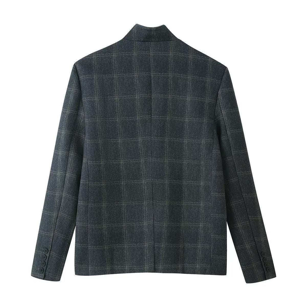 Veste blazer à carreaux élégante pour femmes Chic & Stil