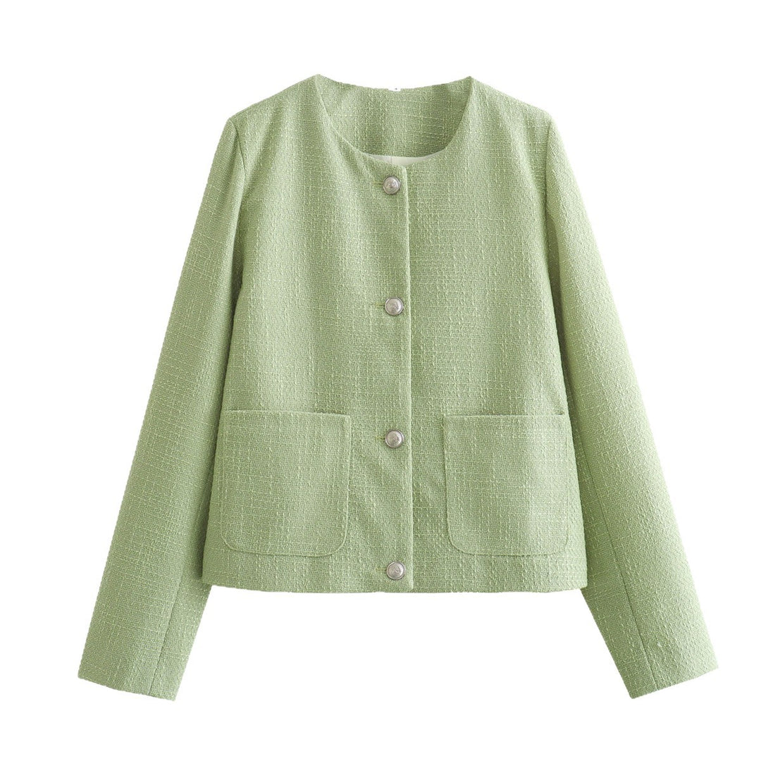 Lune London short fashionable jacket for women in textured fabric with practical pockets