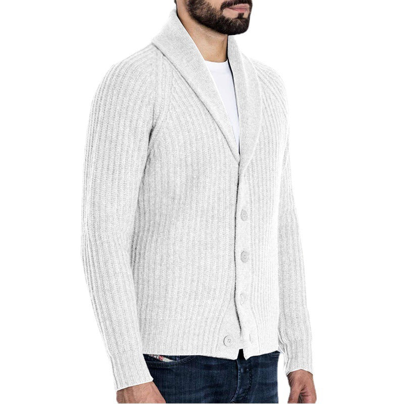 Modern shawl collar knitted jacket for men Lune London