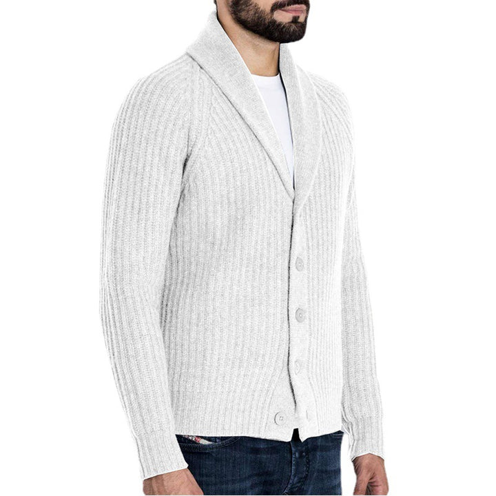Modern shawl collar knitted jacket for men Lune London