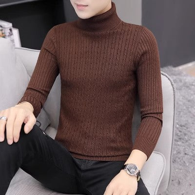 Women's knitted sweater with high collar and ribbed pattern Lune London