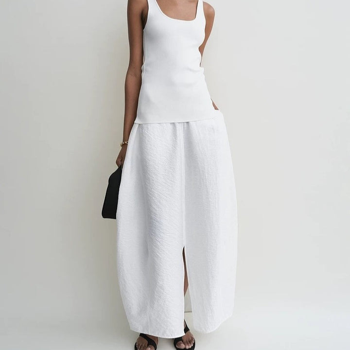 Women's maxi skirt with side slits and large pockets Lune London
