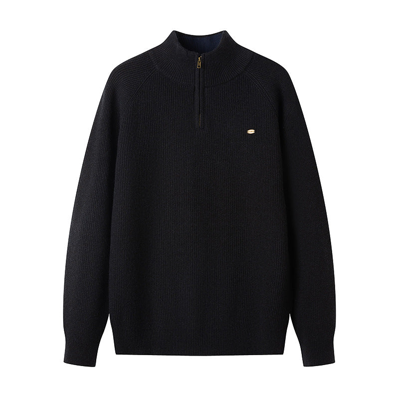 Men's knit sweater with half zipper Lune London