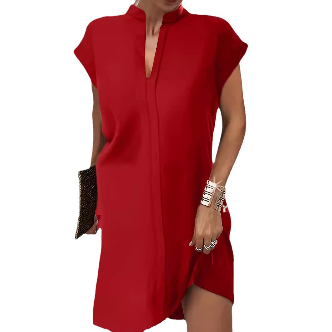 Women's Chic Short Sleeve Midi Tunic