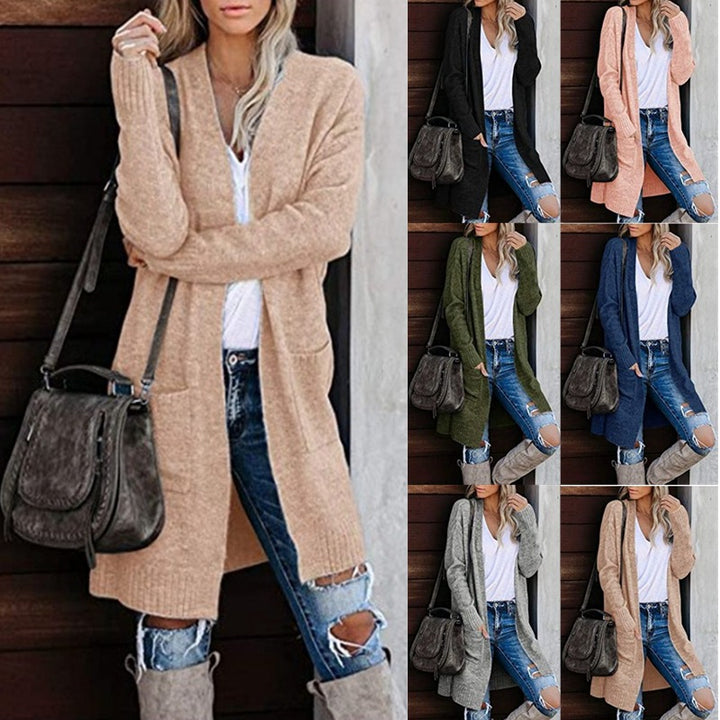 Ladies long open cardigan with relaxed cut Lune London