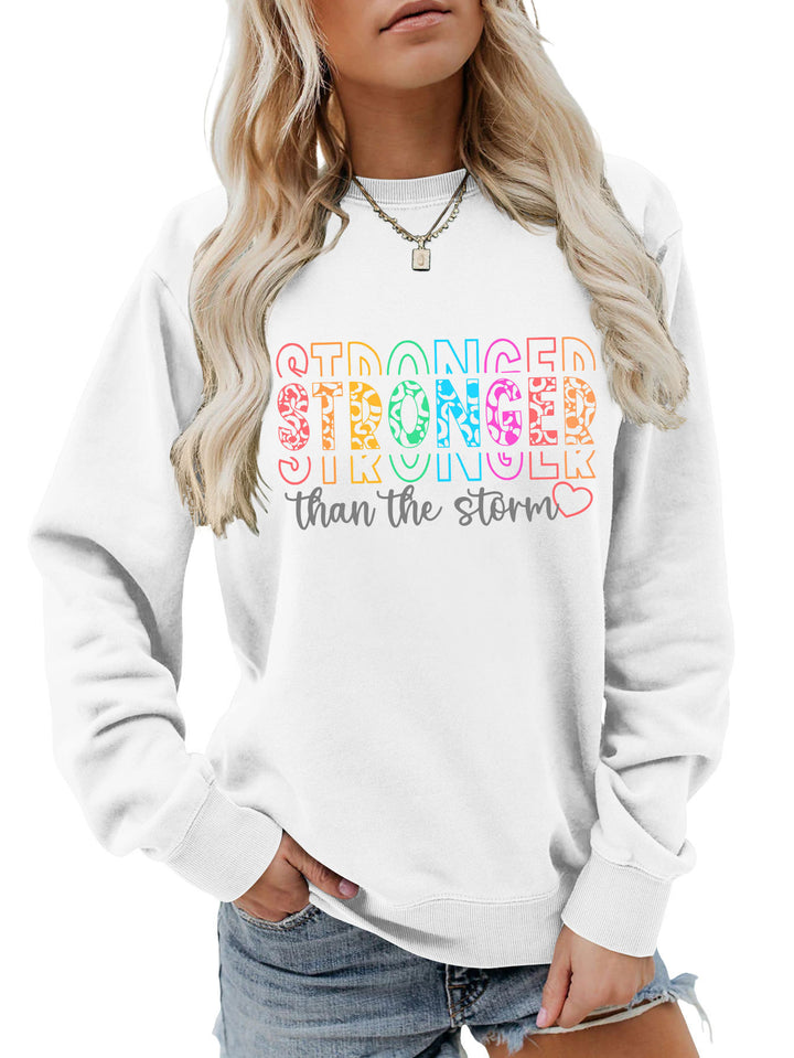 Sweat-shirt pour femmes avec lettrage motivant et coupe décontractée Chic & Stil