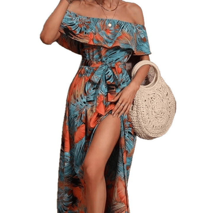 Lune London off-the-shoulder floral maxi dress for ladies