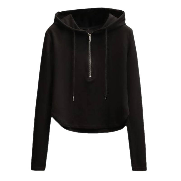 Women's stylish crop hoodie with practical zipper Chic & Stil