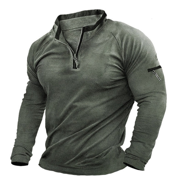 Men's sweater with half-zip closure and practical pockets Lune London