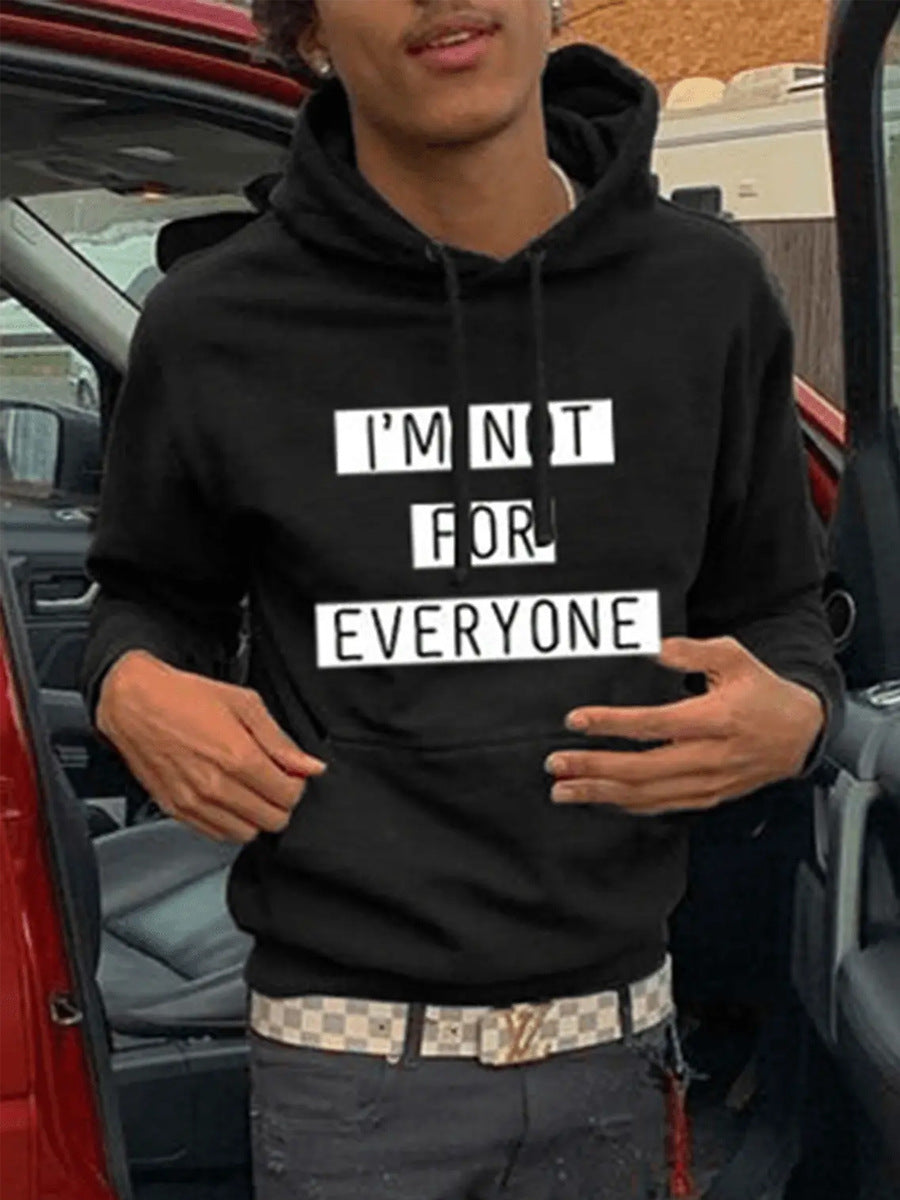 Men's sweat hoodie with catchy slogan and kangaroo pocket Lune London